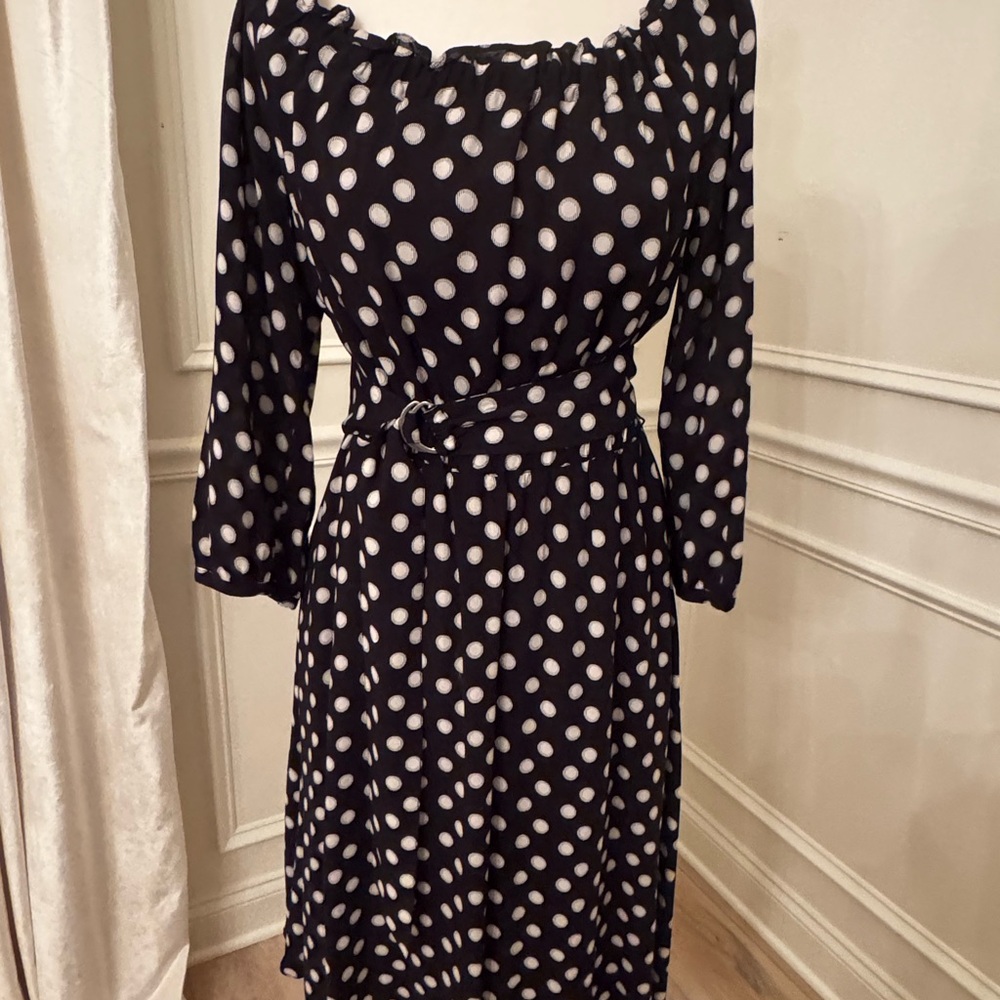 Anthropologie Maeve Gerti Midi Dress in black polka dot - Picture 5 of 13